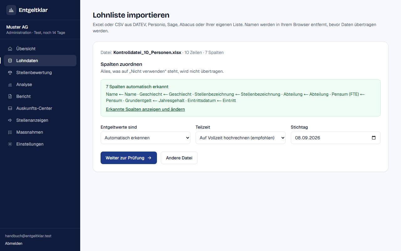 Import mit Pseudonymisierung